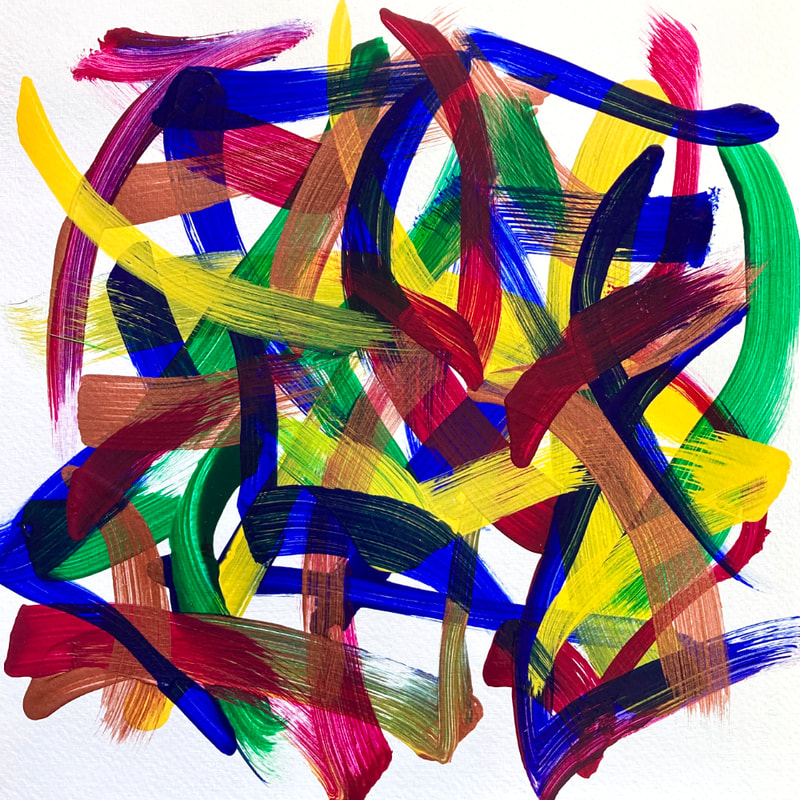 Def Leppard Hysteria colourful abstract synaesthesia painting on paper by Ali Barker