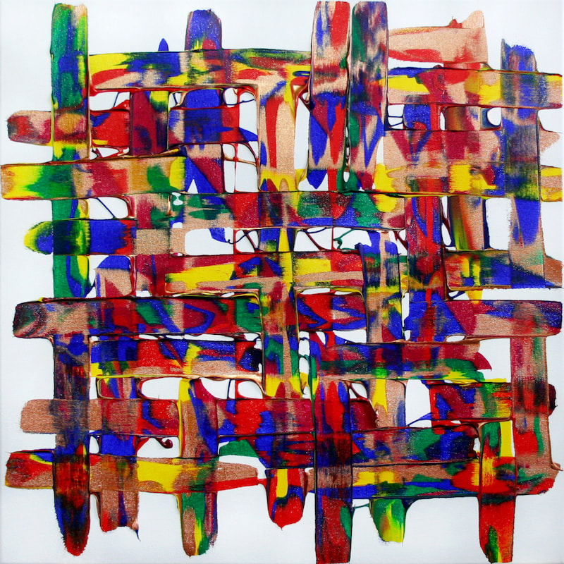 Livin' on a Prayer, after Bon Jovi. Colourful expressive abstract synaesthesia painting by Ali Barker.