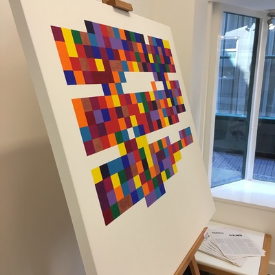 Four-Dimensional Colour at dot-art Gallery, 'The Year 2016' synaesthesia painting by Ali Barker as a work in progress