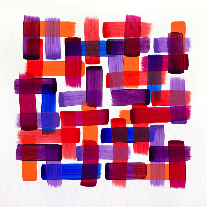 Gershwin I Got Rhythm colourful synaesthesia painting on paper by Ali Barker
