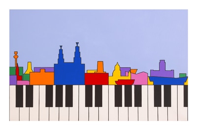 Liverpool Composition limited edition print from original synaesthesia painting by Ali Barker