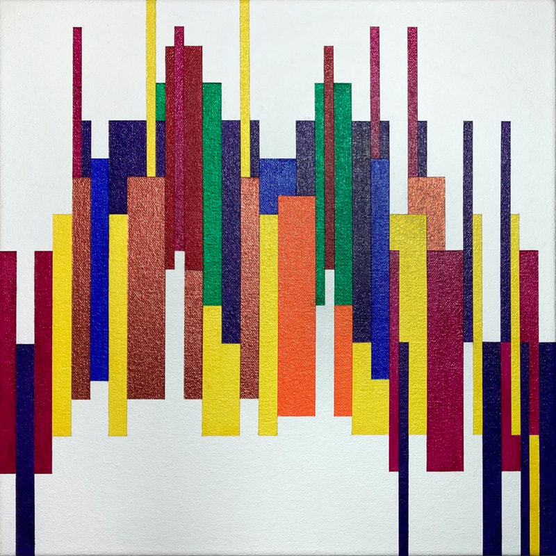 Mahler Symphony No. 1 colourful geometric synaesthesia painting acrylic on canvas by Ali Barker